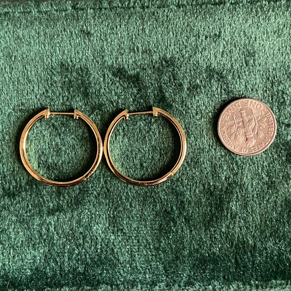 14k yellow gold plated over sterling silver hoop earrings